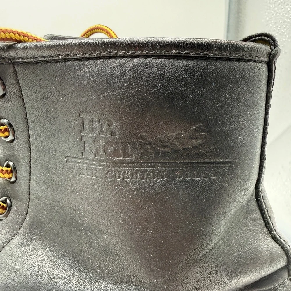 Dr Martens 1460 Combat Boots Mens 12 Black Leather AirWair Stitch NO INSOLES